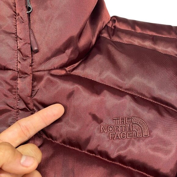 The North Face 550 Women’s Maroon Quilted Goose Down Puffer Vest Size Small-READ - Picture 10 of 15